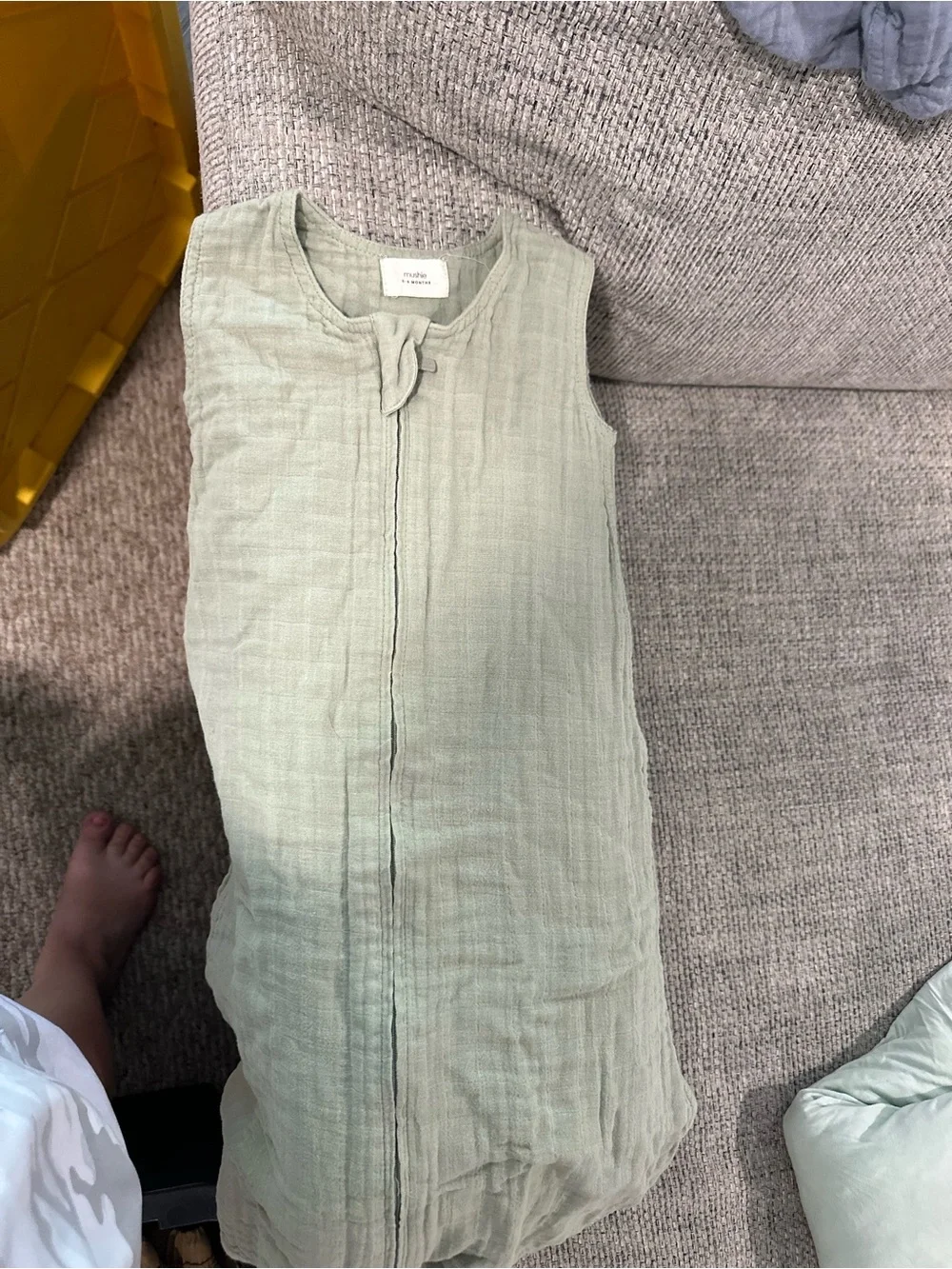 Mushie sleep sack Set of 2 - Sage and Light Blue Muslin